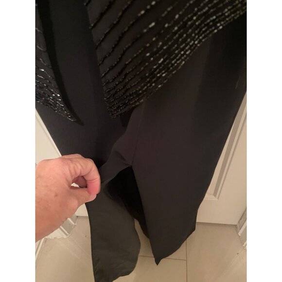 Cameron Blake Black Evening Gown With Beaded Jacket By Mon Cheri Women’s Size 16 - Picture 5 of 16